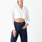 Raw Edge Cropped Shirts