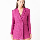 Premium Sequin Tweed Blazer Romper