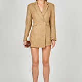 Premium Sequin Tweed Blazer Romper