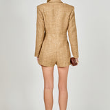 Premium Sequin Tweed Blazer Romper