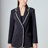 Premium Pearl-Trimmed Blazer