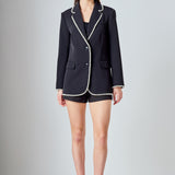 Premium Pearl-Trimmed Blazer