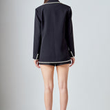 Premium Pearl-Trimmed Blazer