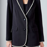 Premium Pearl-Trimmed Blazer