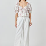 Floral Print Satin Top