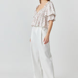 Floral Print Satin Top