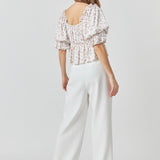 Floral Print Satin Top