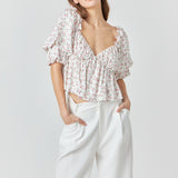 Floral Print Satin Top