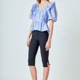 Puff Sleeve Peplum Top