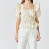 Smocked Puff Sleeve Top