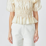 Smocked Puff Sleeve Top