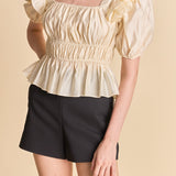 Smocked Puff Sleeve Top