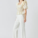 Smocked Puff Sleeve Top