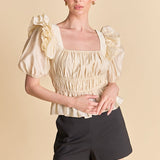 Smocked Puff Sleeve Top