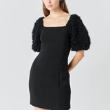 Puff Sleeve Mini Dress