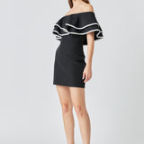 Off-The-Shoulder Ruffle Mini Dress