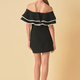 Off-The-Shoulder Ruffle Mini Dress