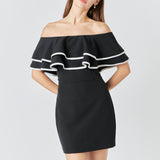 Off-The-Shoulder Ruffle Mini Dress