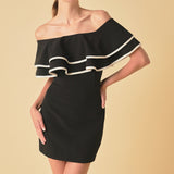 Off-The-Shoulder Ruffle Mini Dress