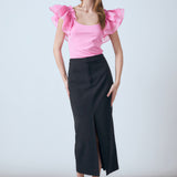 Organza Ruffle with Knit Top