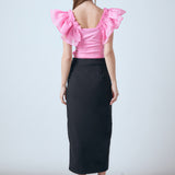 Organza Ruffle with Knit Top
