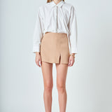 Sequin Placket Button-Up Shirt