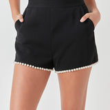 Premium Pearl-Trimmed Shorts