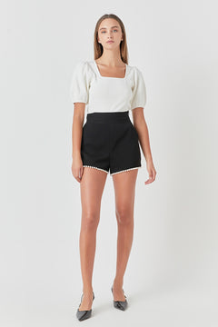 Premium Pearl-Trimmed Shorts