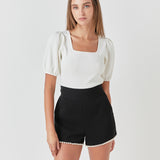 Premium Pearl-Trimmed Shorts