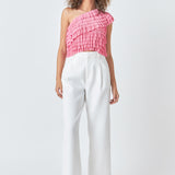 Ruffled One-shoulder Top