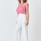 Ruffled One-shoulder Top