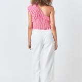 Ruffled One-shoulder Top