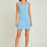 Chain Detail Knit Mini Dress