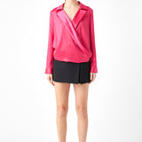 Wrapped Satin Blouse