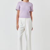 Chain Trim Knit Short Sleeve Top