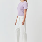 Chain Trim Knit Short Sleeve Top