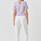 Chain Trim Knit Short Sleeve Top