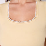 Pearl Trim Knit Tank Top