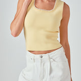 Pearl Trim Knit Tank Top