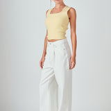 Pearl Trim Knit Tank Top