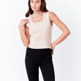 Pearl Trim Knit Tank Top