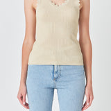 Scallop Detail Sleeveless Top