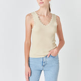 Scallop Detail Sleeveless Top