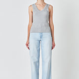 Scallop Detail Sleeveless Top