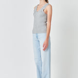 Scallop Detail Sleeveless Top