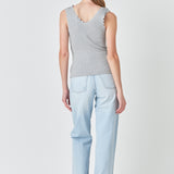 Scallop Detail Sleeveless Top