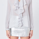 Tied Ruffle Blouse