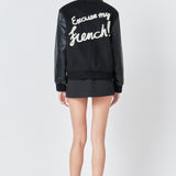 Pearl Trim Bomber Jacket