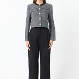 Herringbone Contrast Blazer