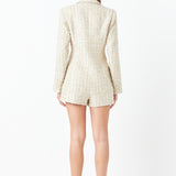 Premium Sequins Tweed Romper